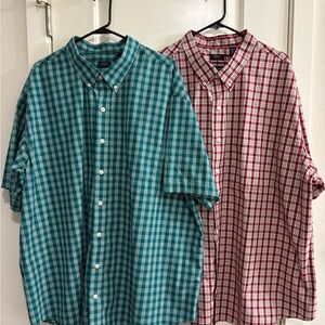 Arrow Men's Plaid Button-Down Shirts - Teal and Red